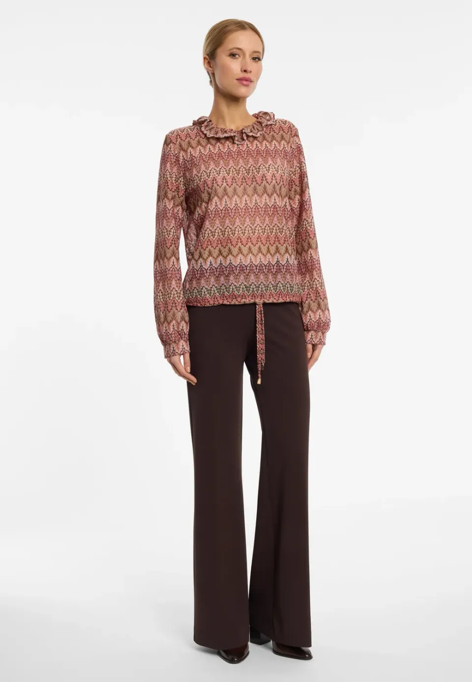Ana Alcazar Etinae top boho bordeaux a balze