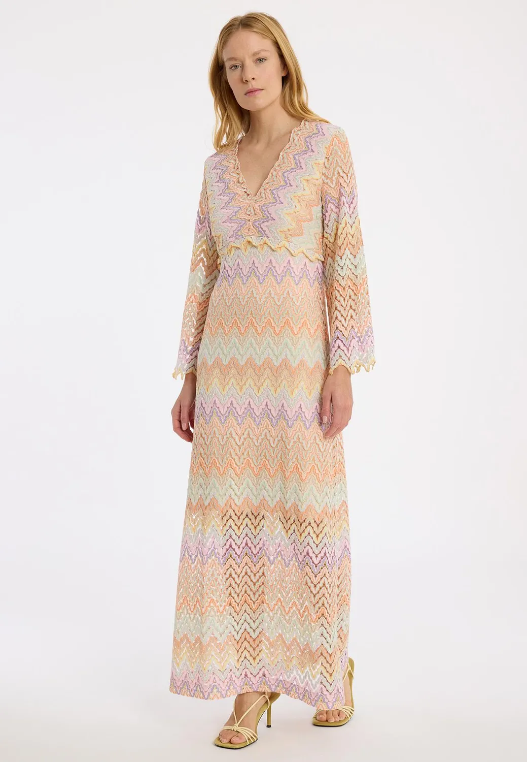 Ana Alcazar Zanta abito lungo estivo maglia zigzag