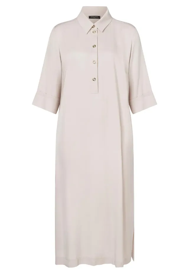 Ana Alcazar Rakosa abito camicia midi beige viscosa