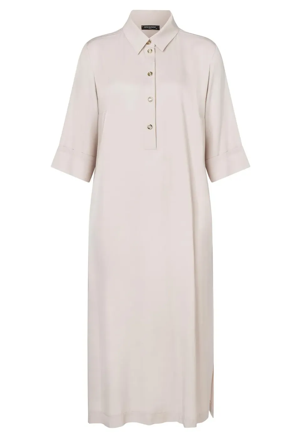 Ana Alcazar Rakosa abito camicia midi beige viscosa