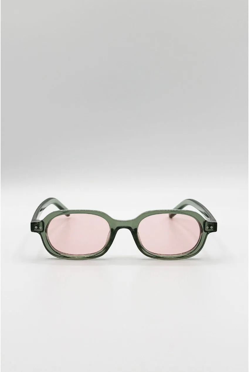 SVNX Retro Rounded Square occhiali sole verdi taglia unica