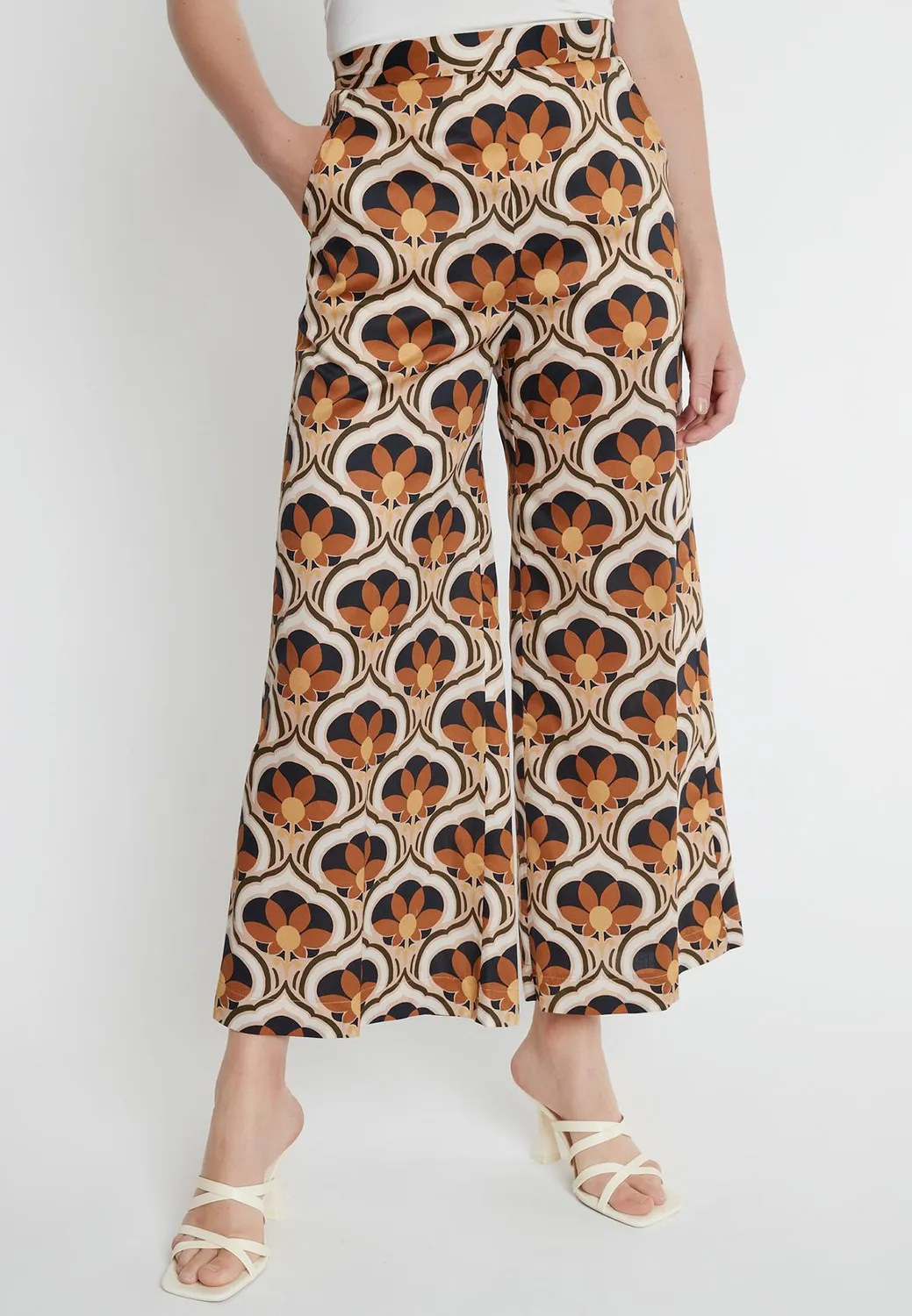 Ana Alcazar Kagoni pantaloni cropped fantasia beige
