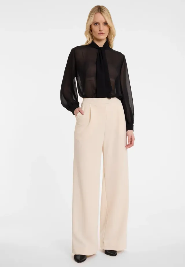 Ana Alcazar Adyne pantaloni Marlene panna palazzo