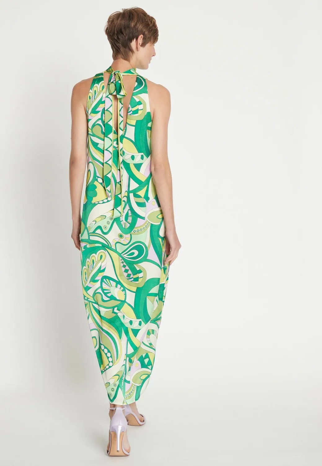 Ana Alcazar Lewi Abito Halter Maxi Fantasia