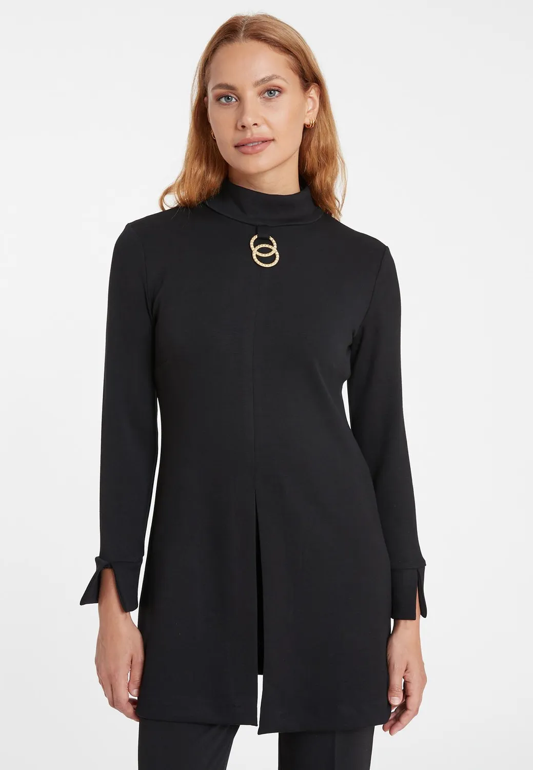 Ana Alcazar Semmi top nero elegante collo alto