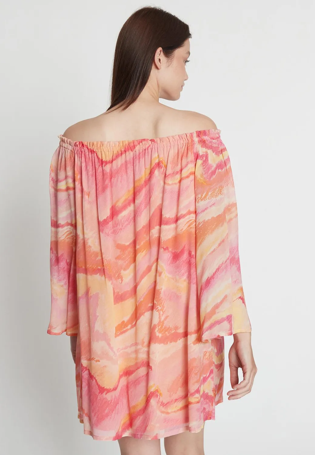 Ana Alcazar Refina abito Carmen chiffon tramonto