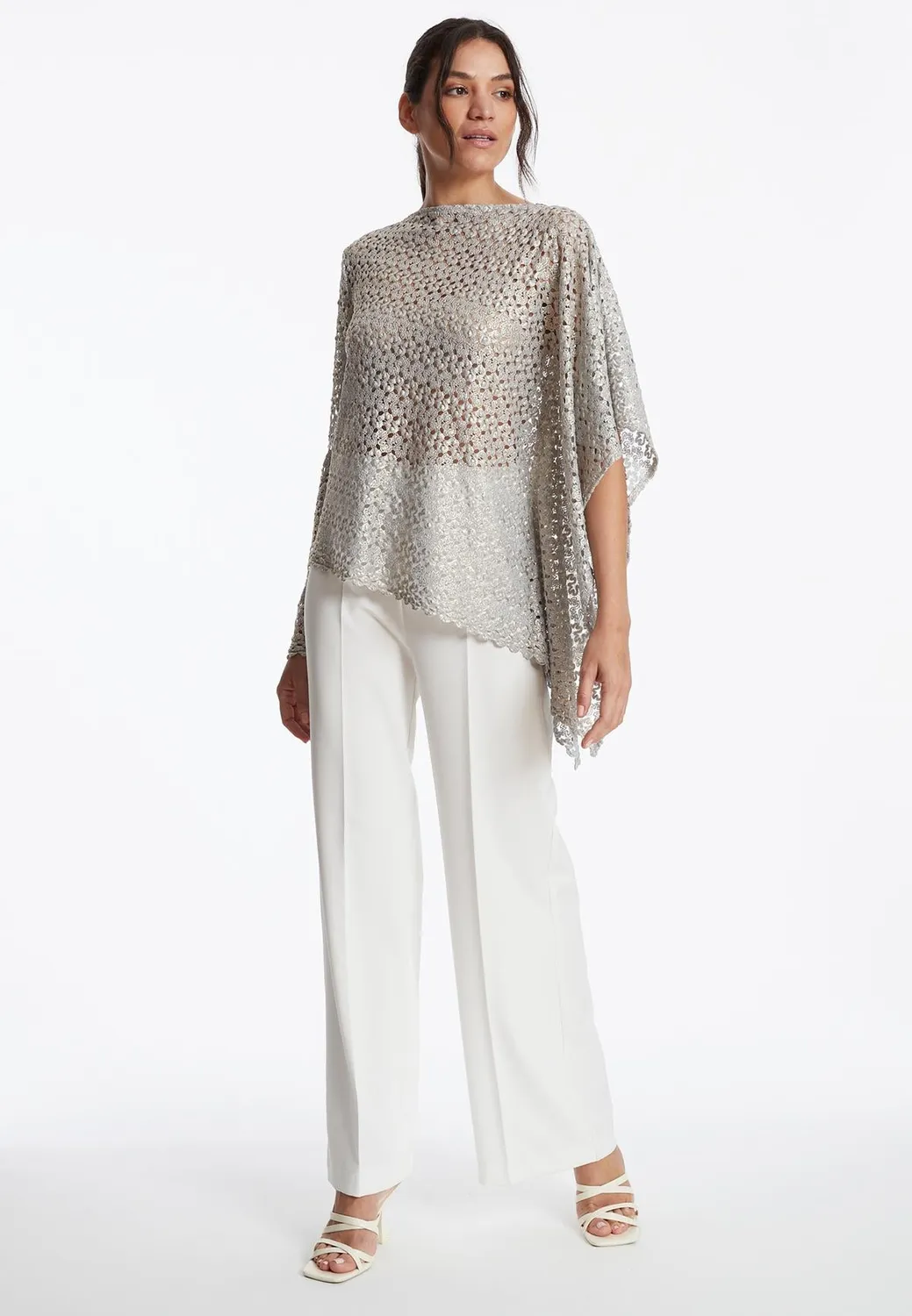 Ana Alcazar Zisala top asimmetrico maglia argento