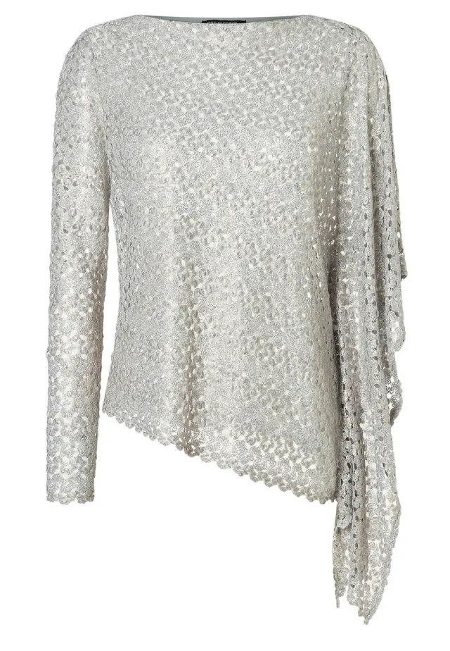 Ana Alcazar Zisala top asimmetrico maglia argento