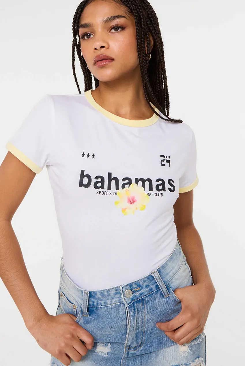 Pink Vanilla Hibiscus Sports t-shirt avorio manica corta