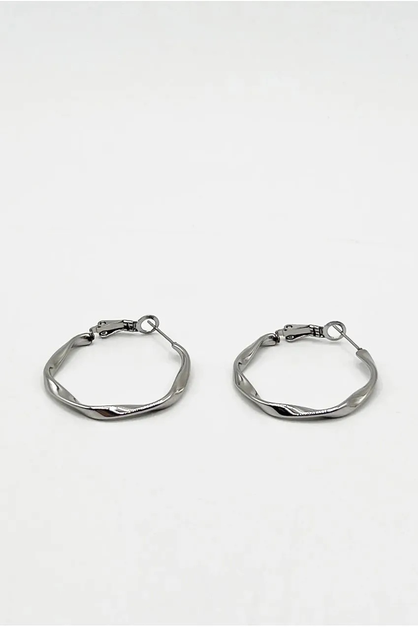 SVNX Twist Hoops JE404221 orecchini argento acciaio