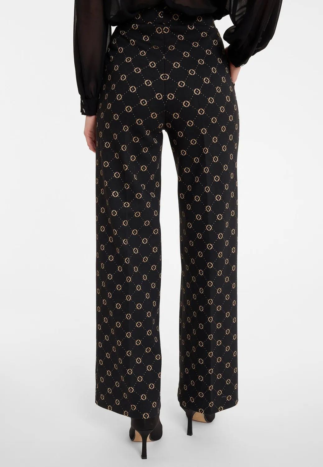 Ana Alcazar Arola pantaloni lunghi stampa oro