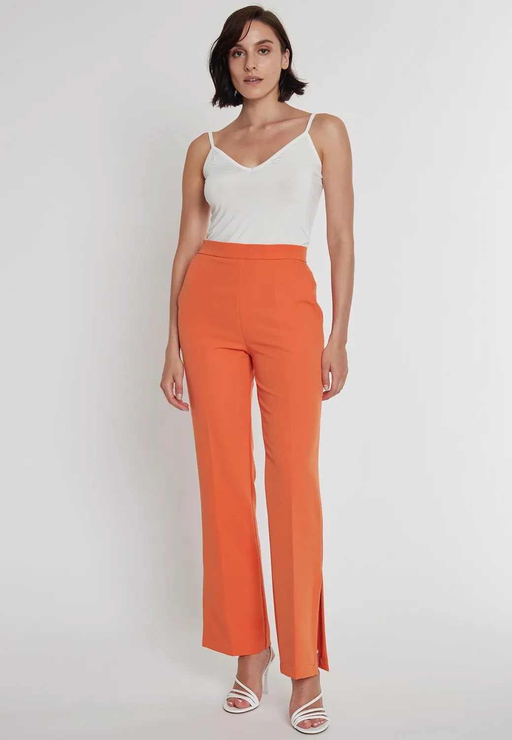 Ana Alcazar Pabari pantaloni estivi albicocca spacco