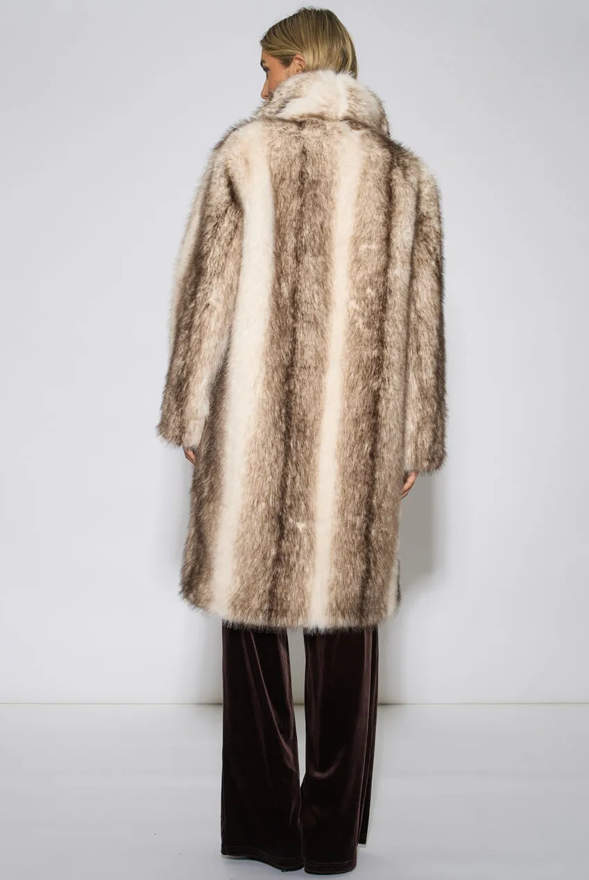 Gini London cappotto pelliccia multicolor longline