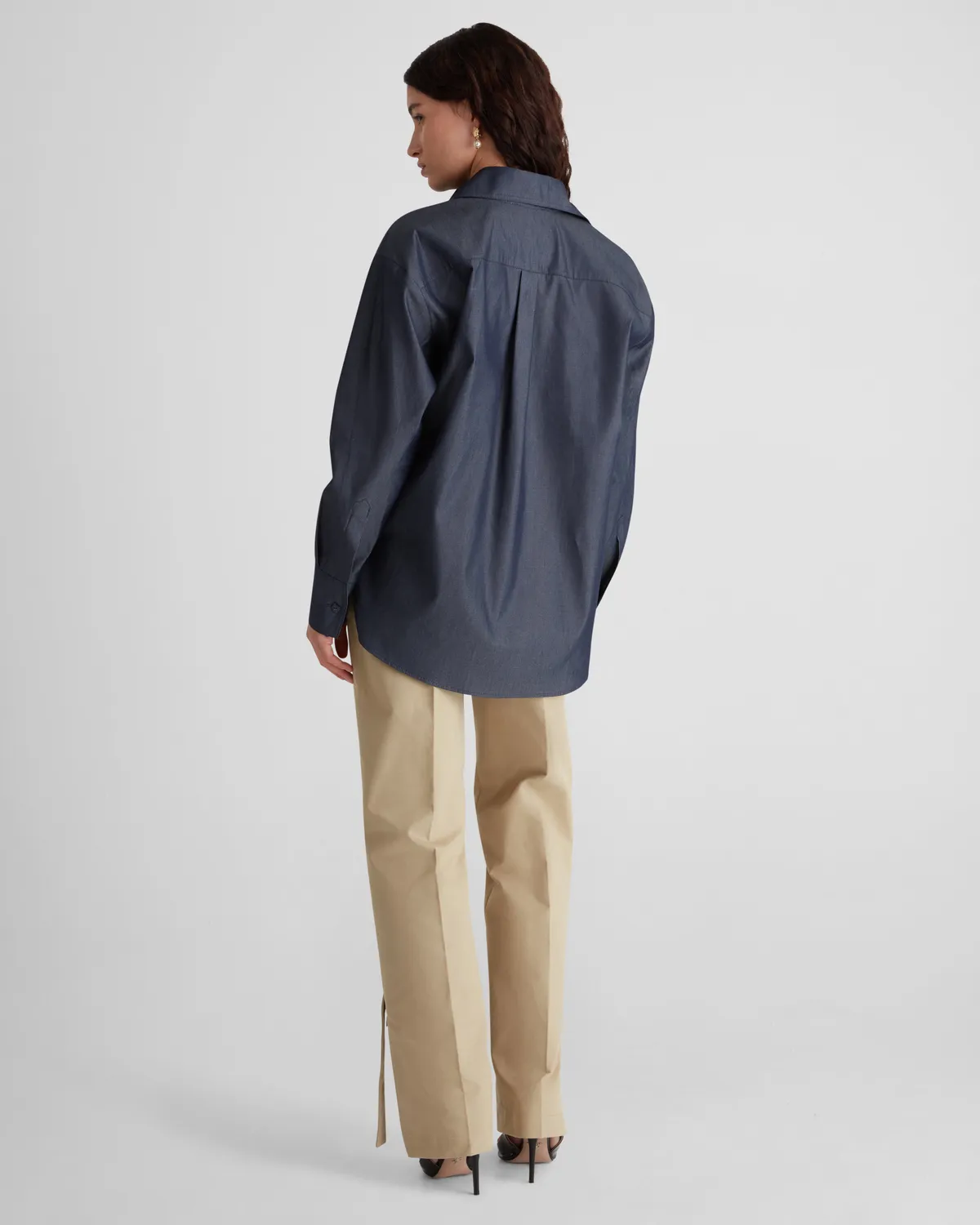 Violante Nessi Violi camicia blu chambray cotone
