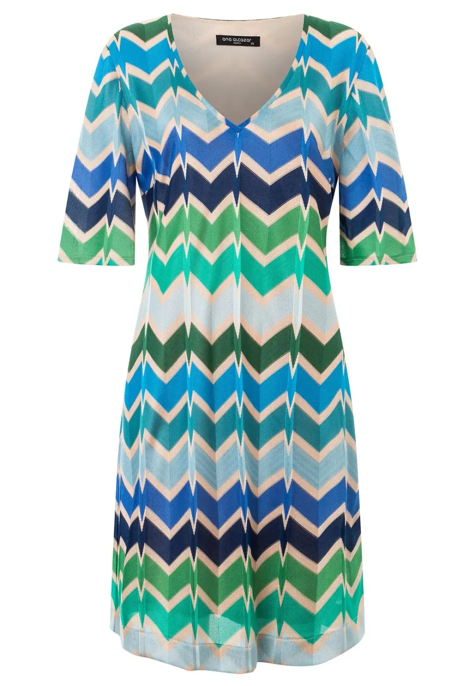 Ana Alcazar Pocea vestito maglina verde zigzag
