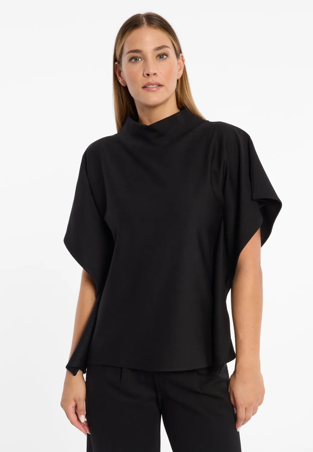 Ana Alcazar Akana top beige scollo barca jersey fluido