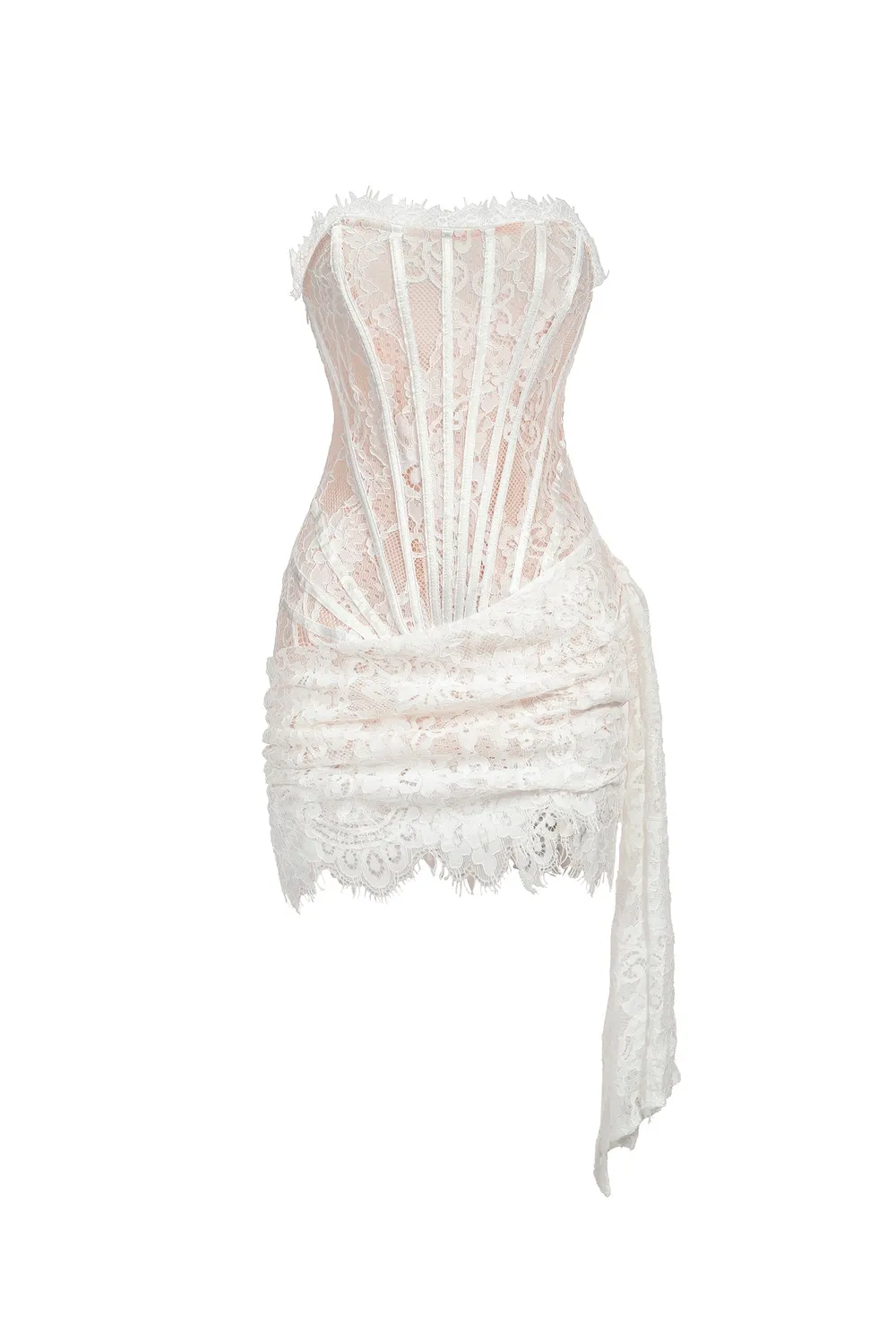 Bella Barnett Rosel abito bianco pizzo mini