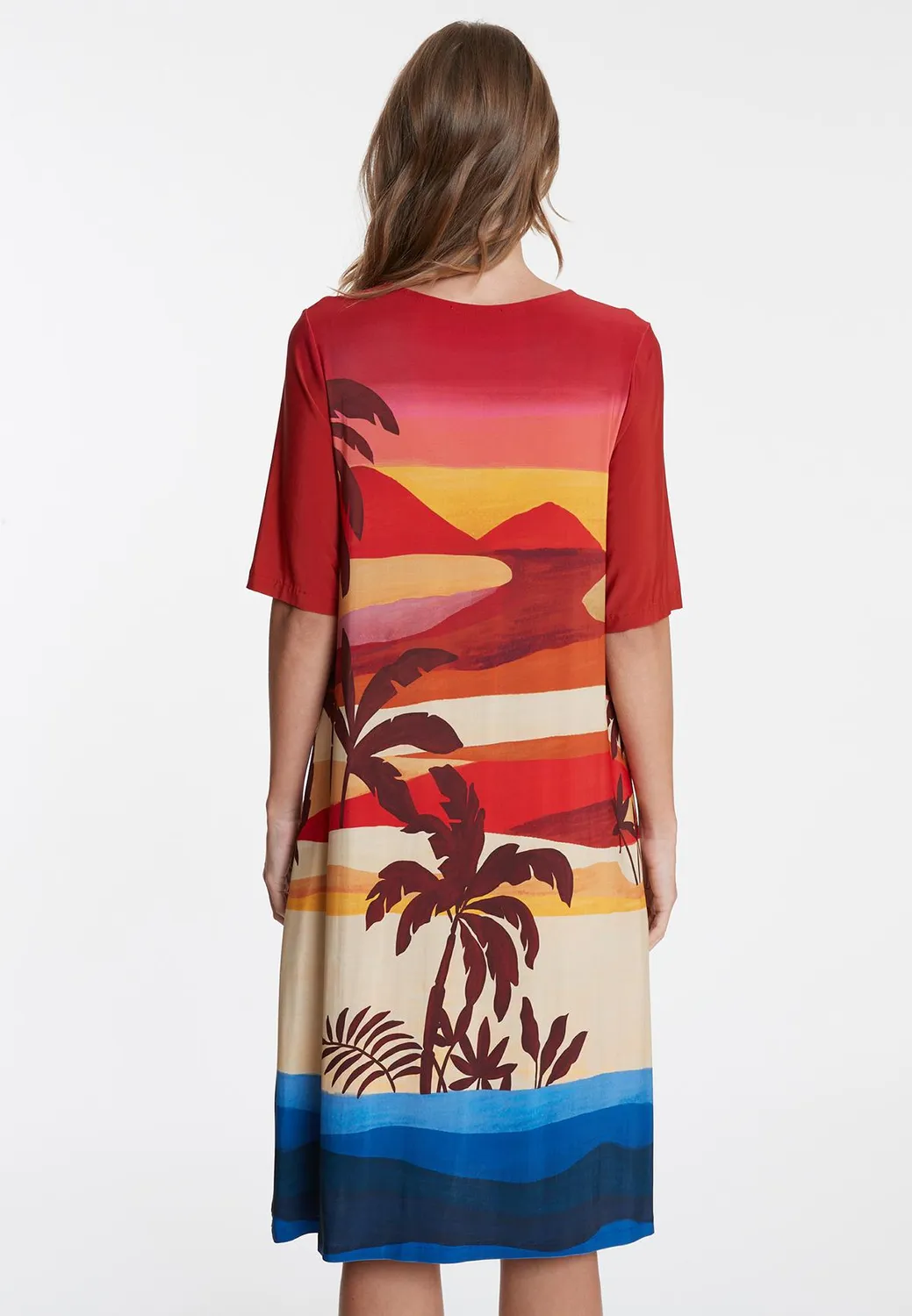 Ana Alcazar Zorana abito hawaii palme scollo V