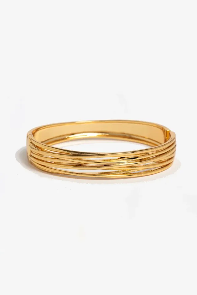 Uchi Soto Nami bracciale bangle oro twist taglia unica
