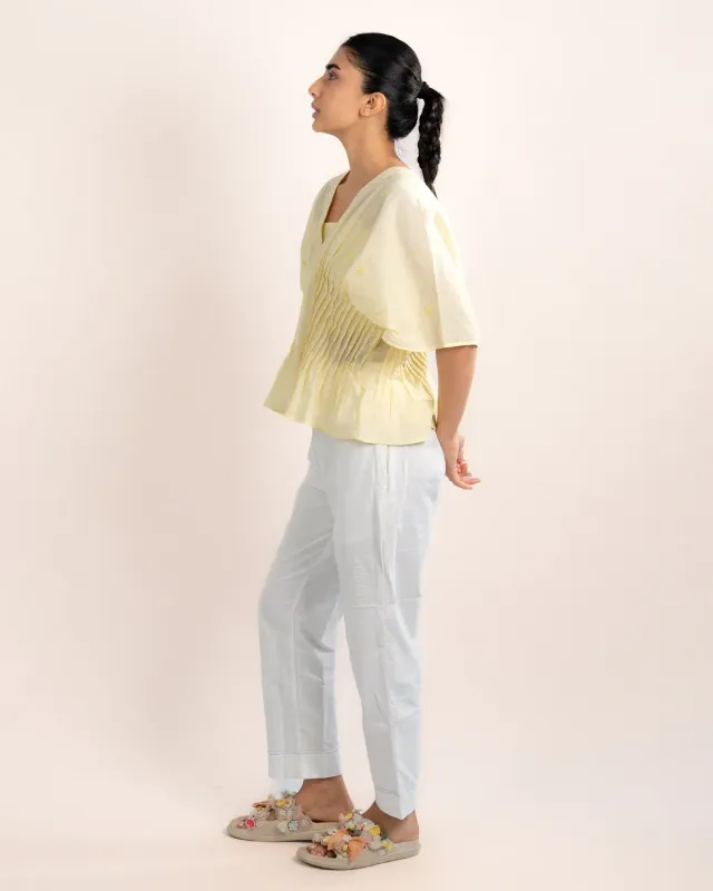 Our Dve Eira top cotone giallo limone 2 pezzi