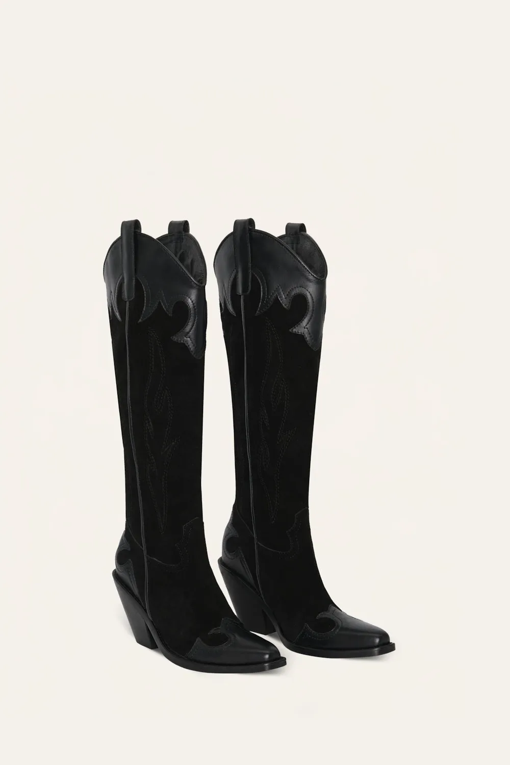 Johanna Ortiz Western Legacy stivale nero pelle tacco 7cm