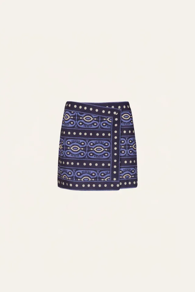 Johanna Ortiz Hunting Roots minigonna blu cotone