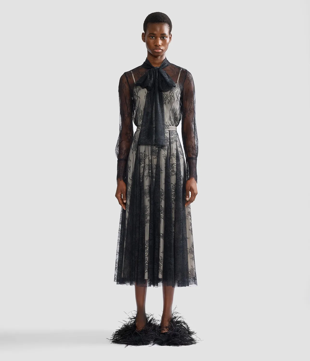 Erdem Floral Lace camicia pizzo collo fiocco