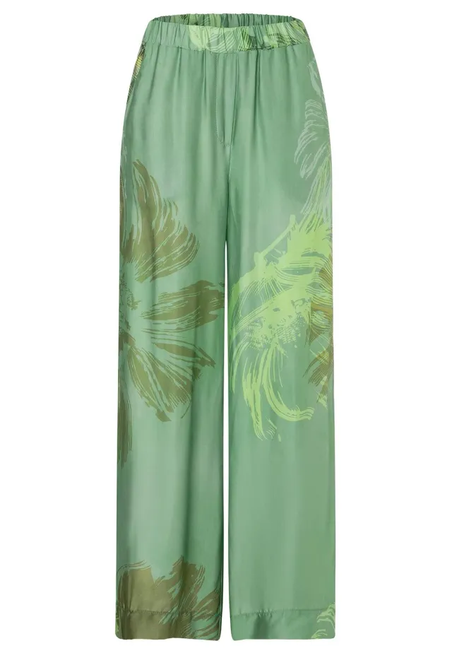 Ana Alcazar Zegina pantaloni larghi satin verde
