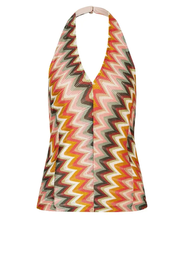 Ana Alcazar Poline top maglia fantasia zigzag