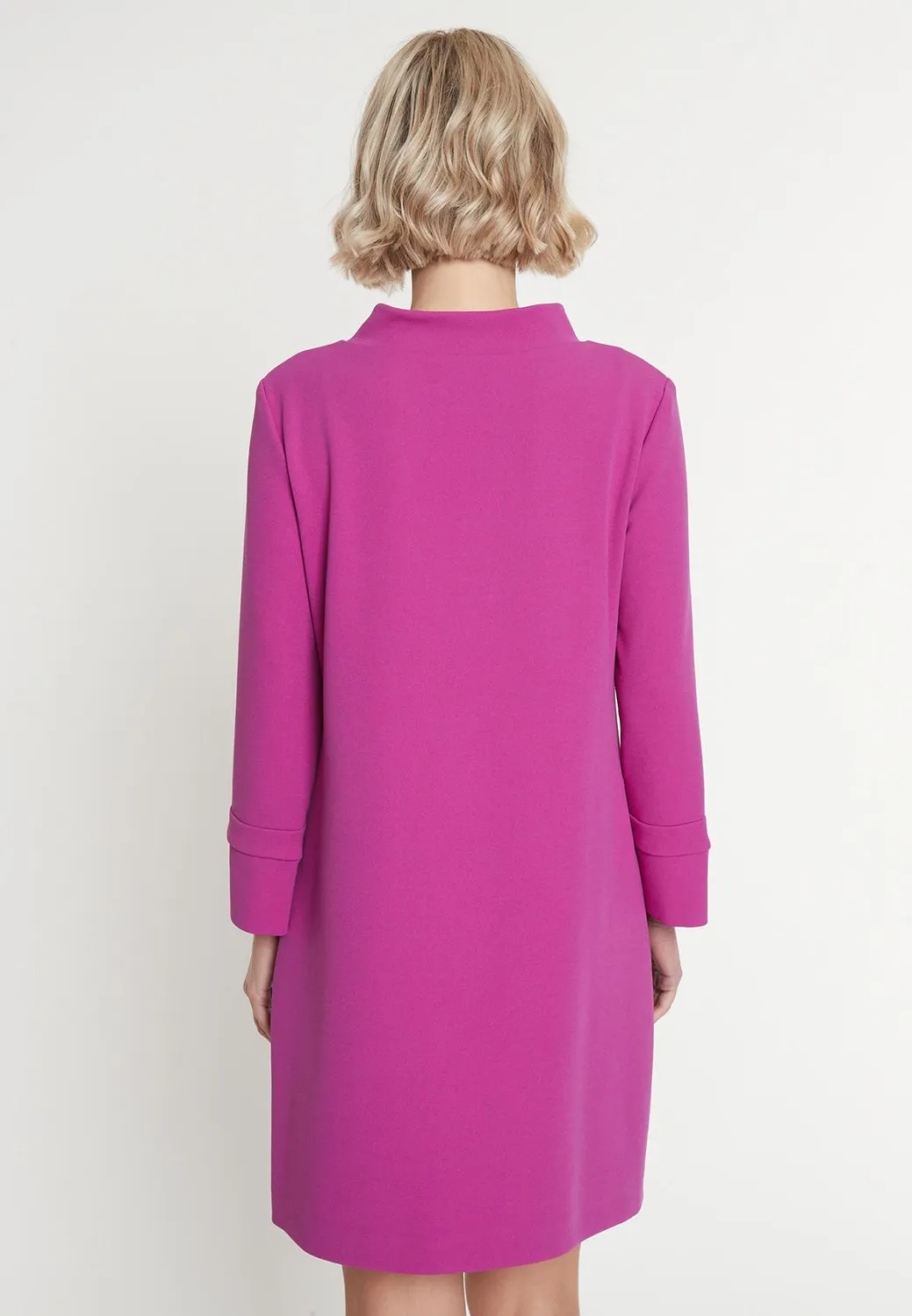 Ana Alcazar Mebia abito crepe viola anni 60