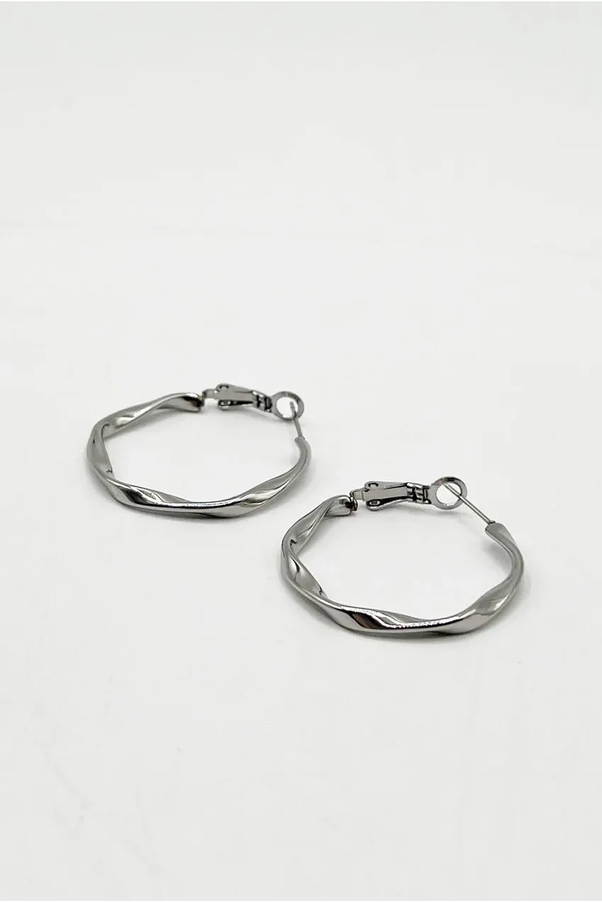 SVNX Twist Hoops JE404221 orecchini argento acciaio