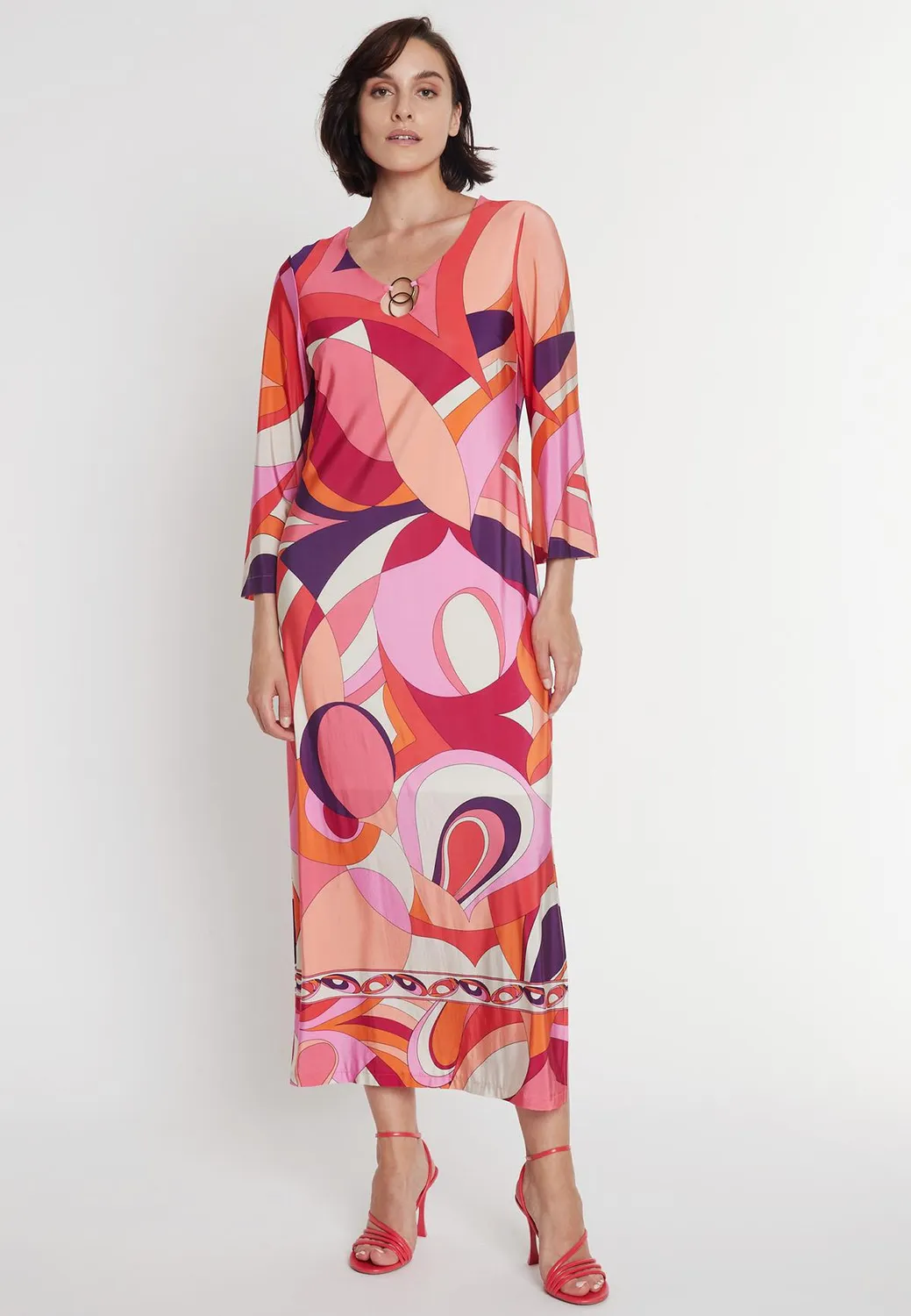Ana Alcazar Pranea vestito caftano maxi fantasia