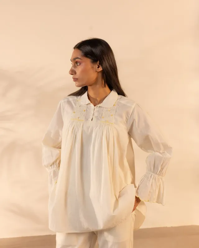 Our Dve Tangerine Zesty top beige cotone