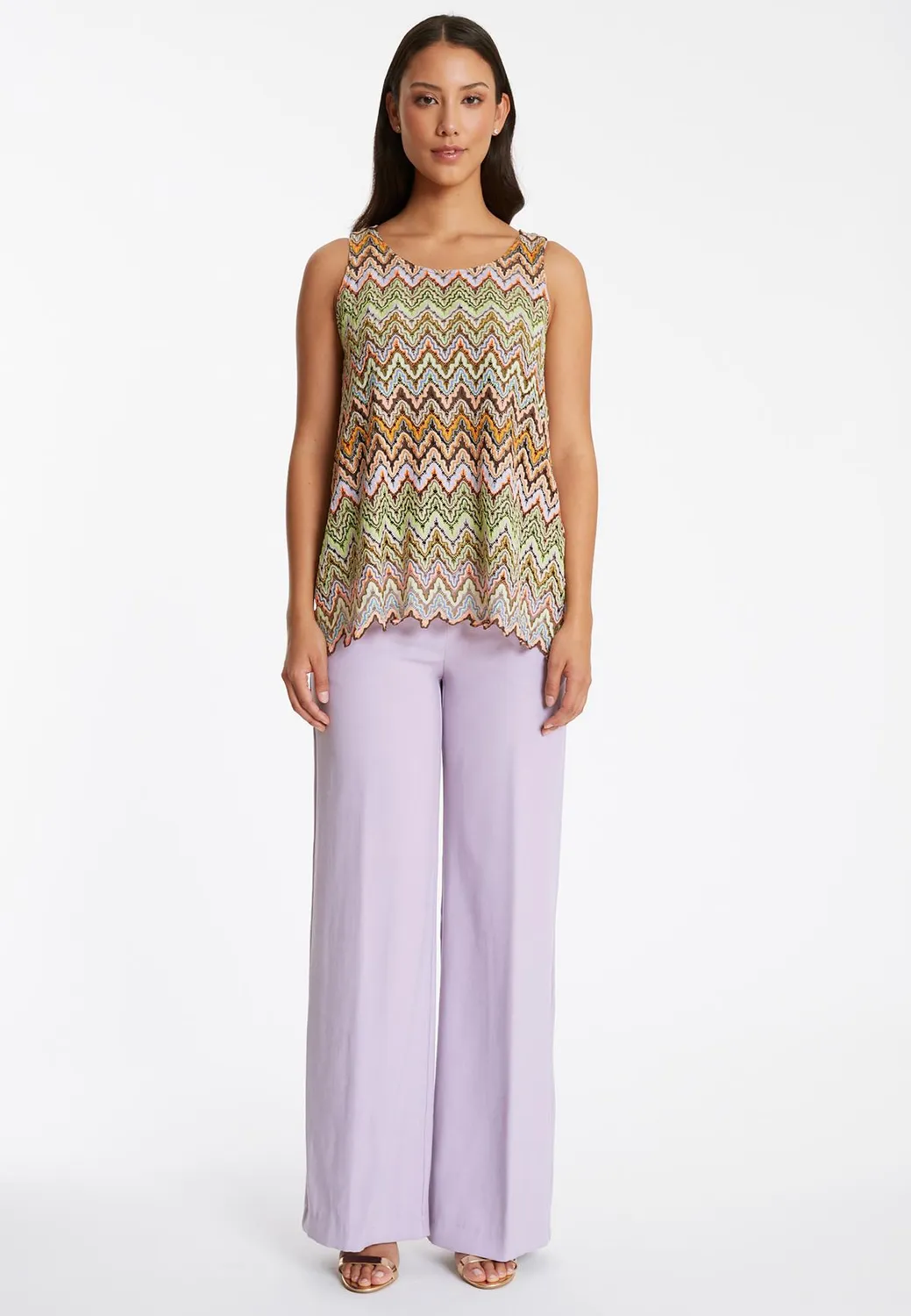 Ana Alcazar Pabani top maglia verde rosa smanicato