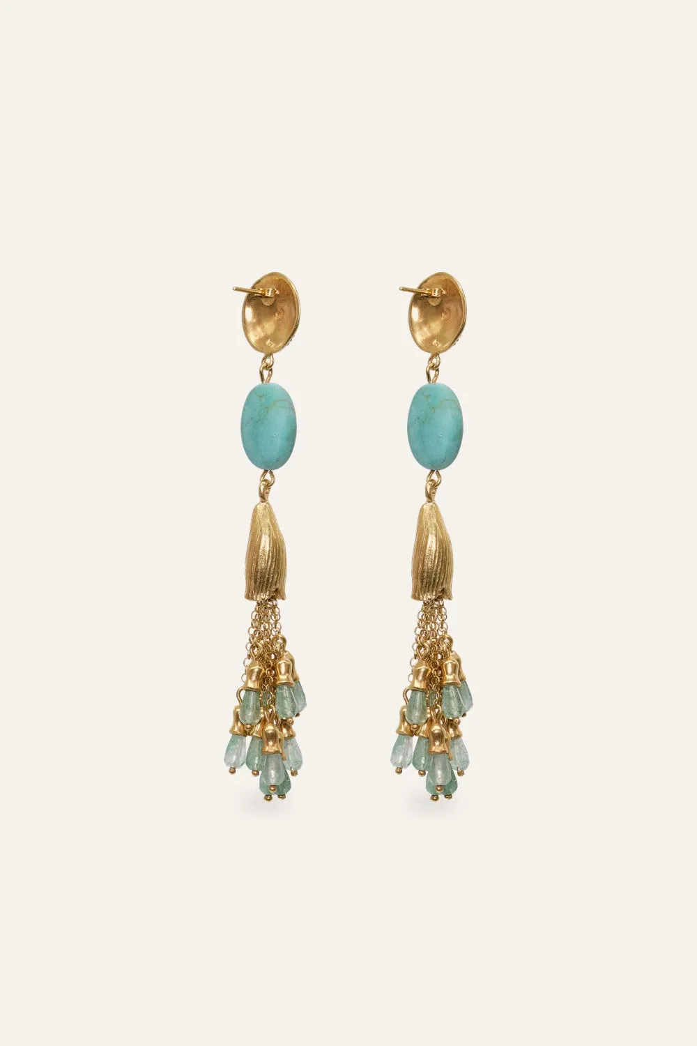 Johanna Ortiz Horse Chant orecchini oro turchesi avventurina