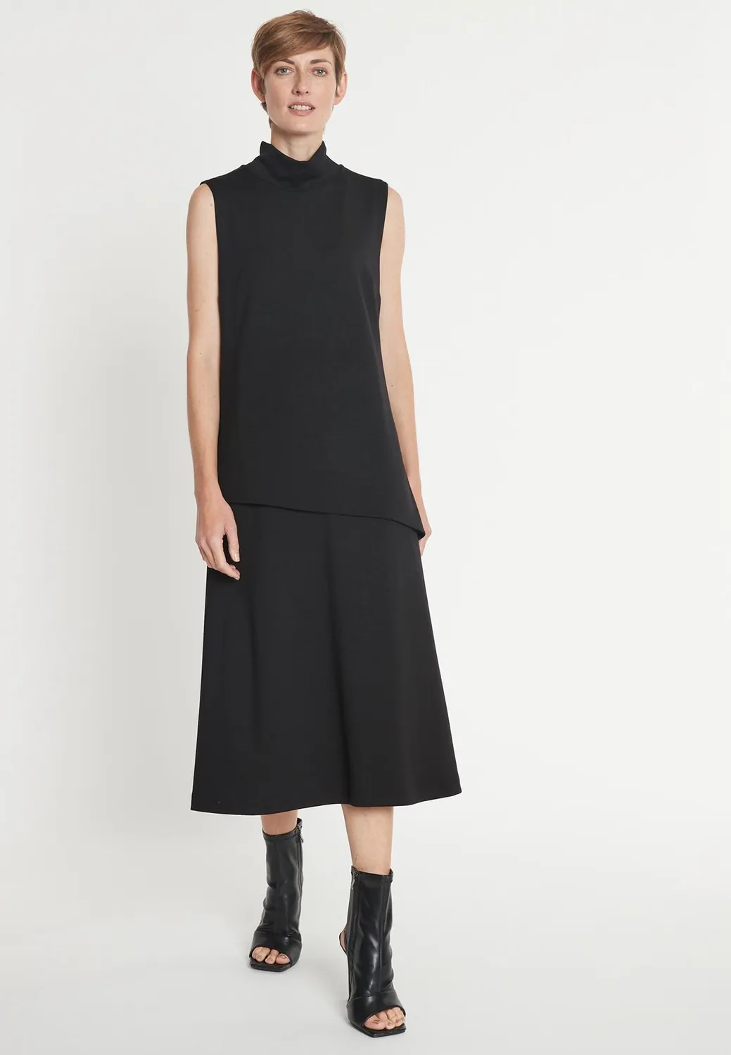 Ana Alcazar Hedi abito midi nero collo alto