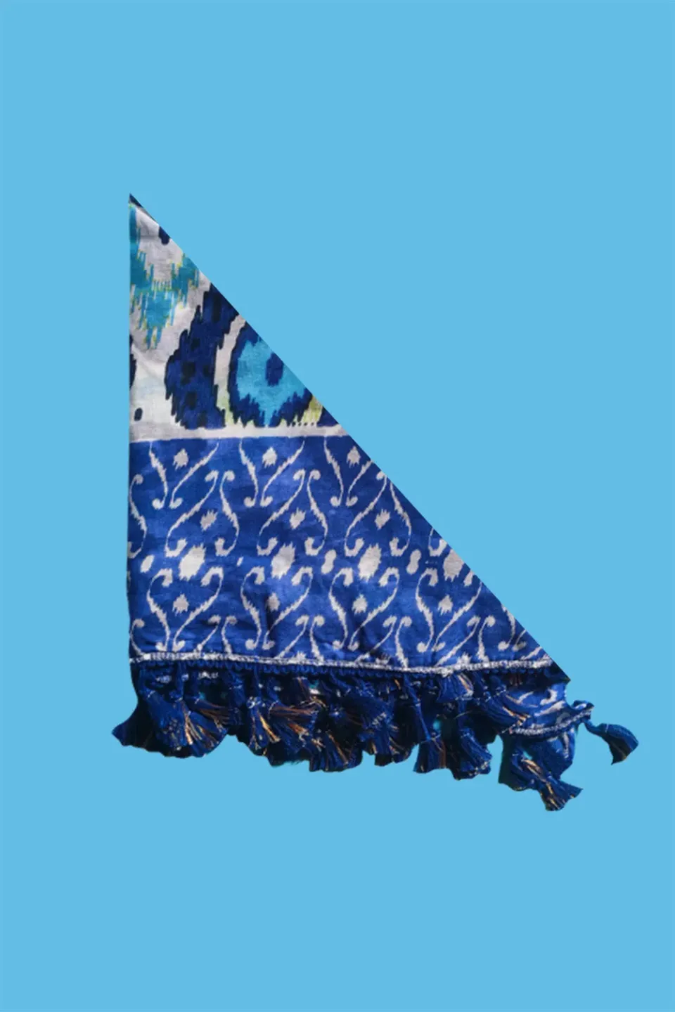 Antica Sartoria DV2114 foulard triangolo blu cotone