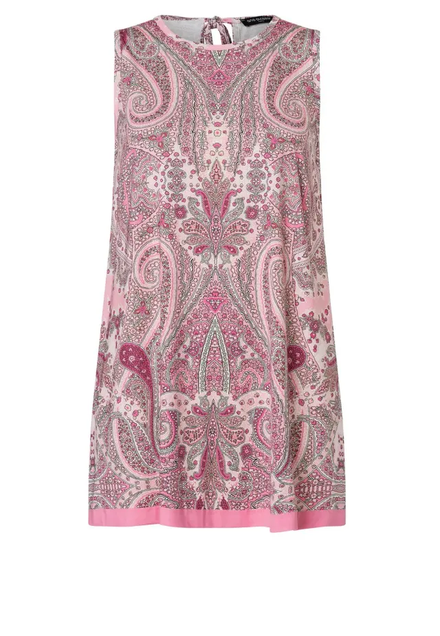 Ana Alcazar Zipola top lungo jersey paisley rosa