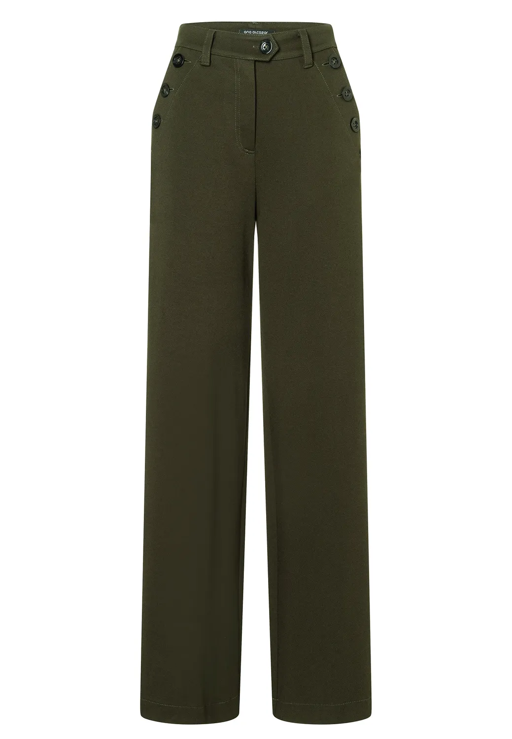 Ana Alcazar Elisa pantaloni wide leg taglie 34-44 kaki marina