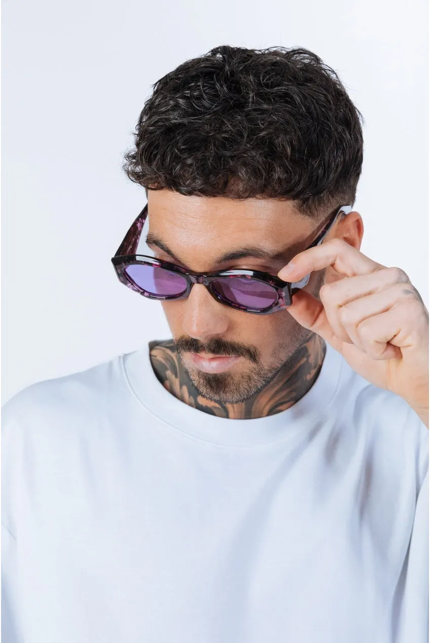 SVNX Retro Polygonal Cat-Eye occhiali viola