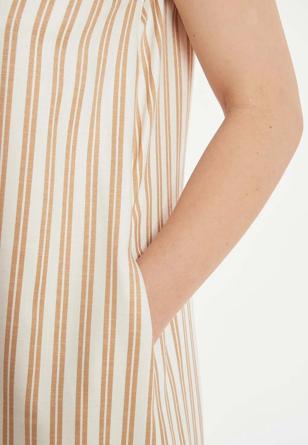 Ana Alcazar Zatea abito maxi bianco oversize righe