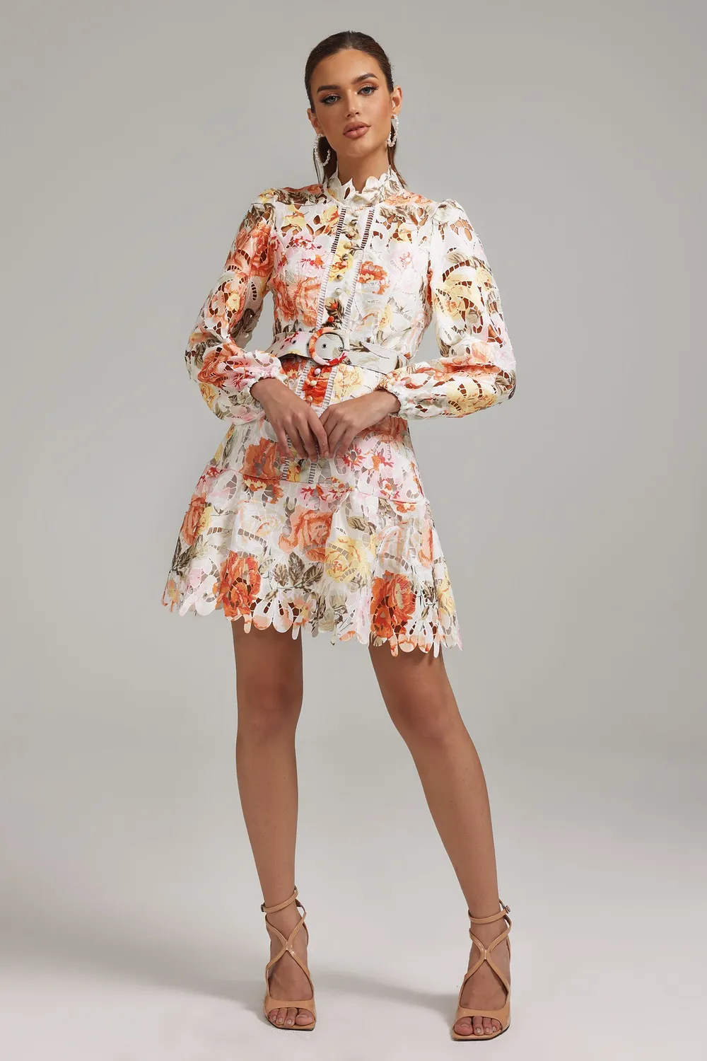 Bella Barnett Jenny abito mini floreale S maniche lunghe