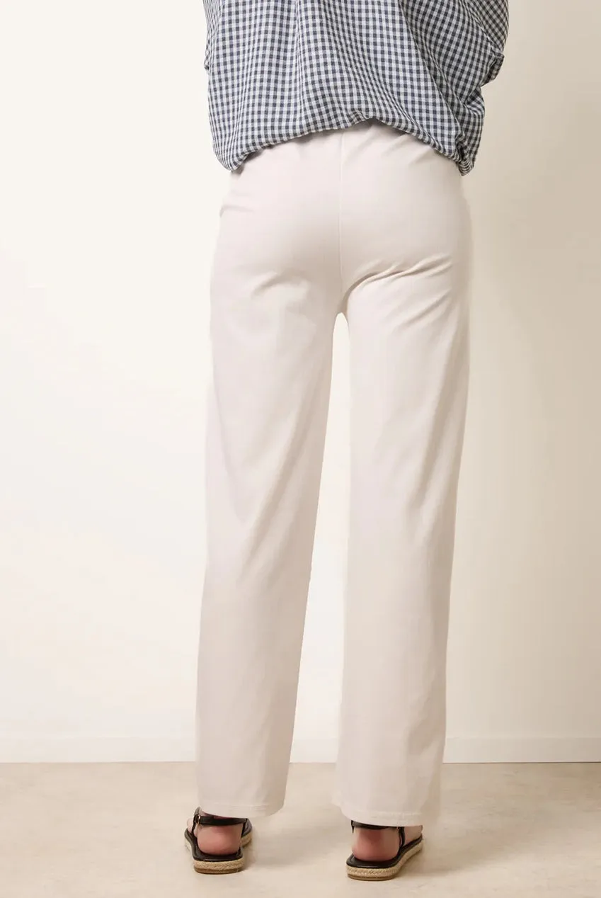 Blue Vanilla pantaloni bianchi donna vita con lacci