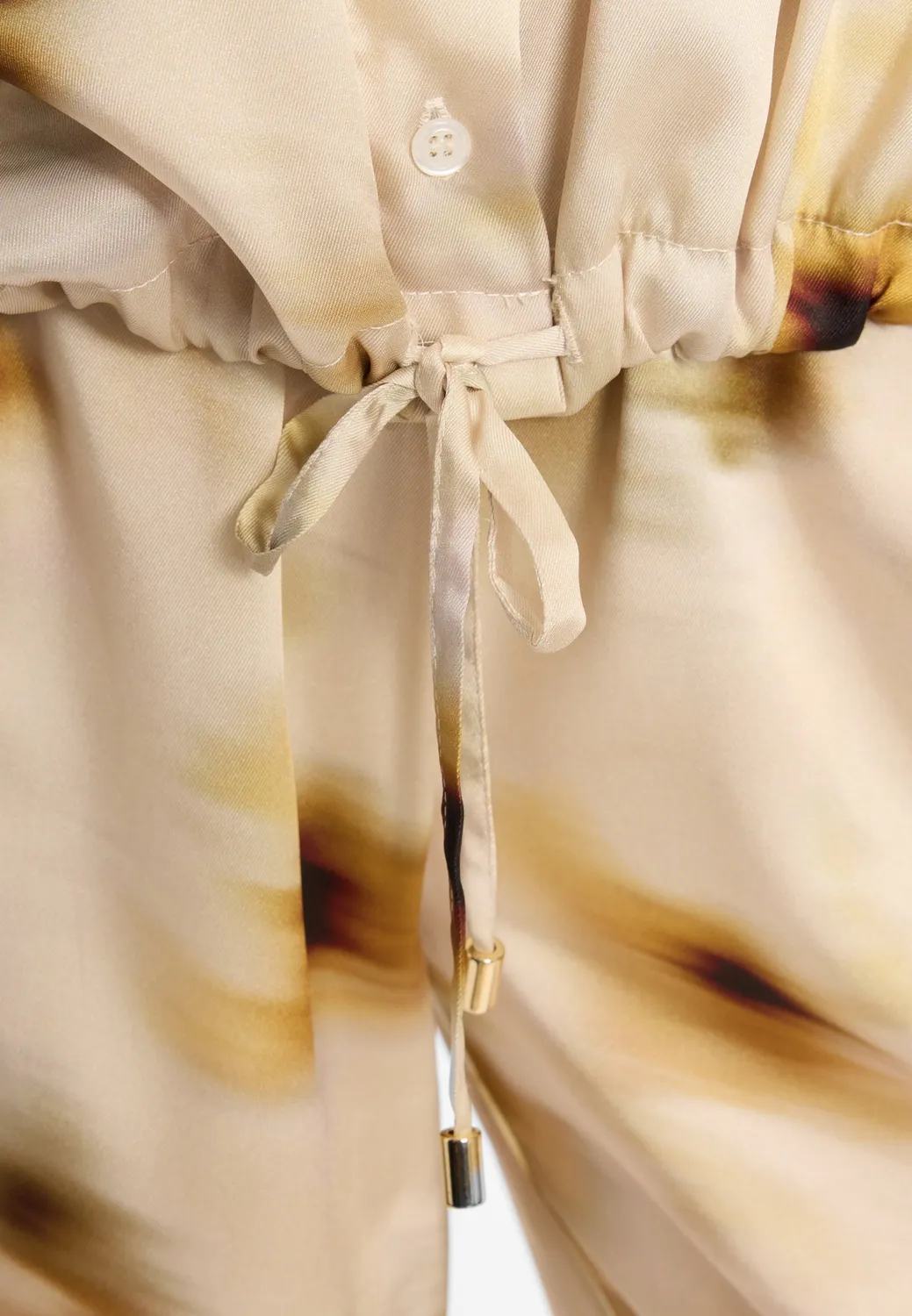 Ana Alcazar Draia camicia satin fantasia beige