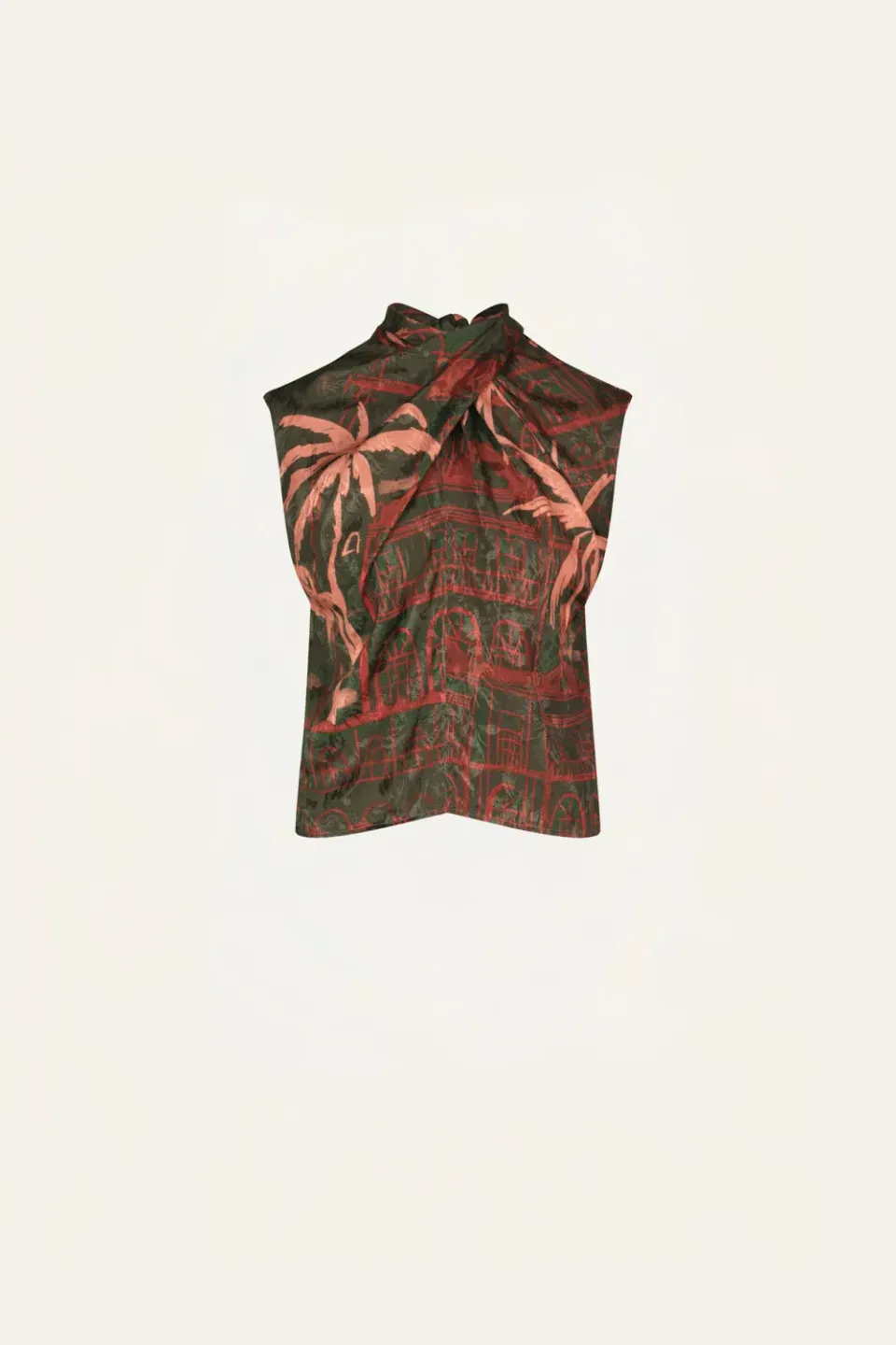 Johanna Ortiz Mystic Shore top verde jacquard