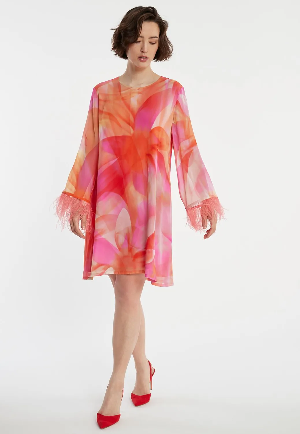 Ana Alcazar Zelmia abito tunica chiffon floreale