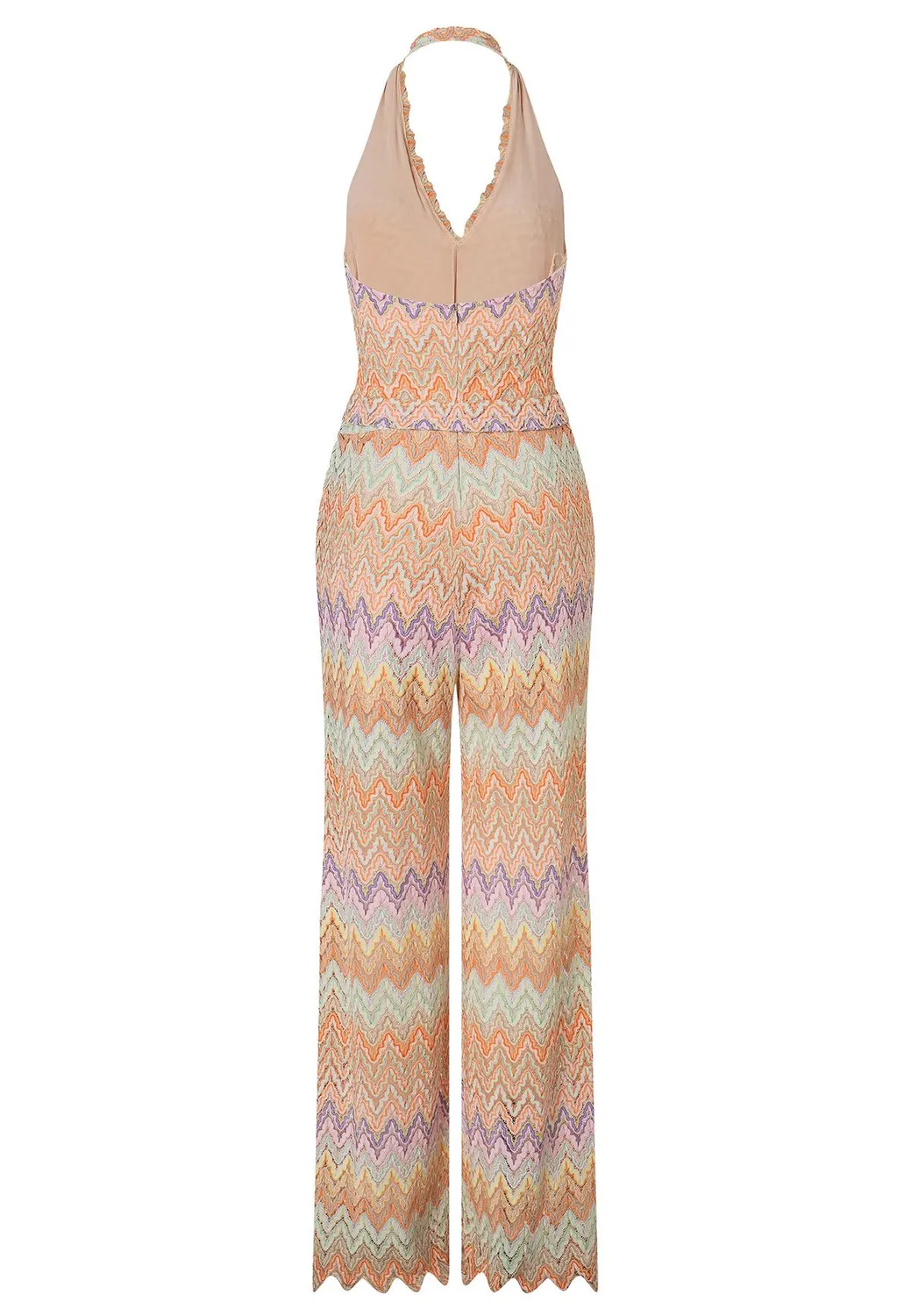 Ana Alcazar Zana tuta lunga halter zigzag pastello