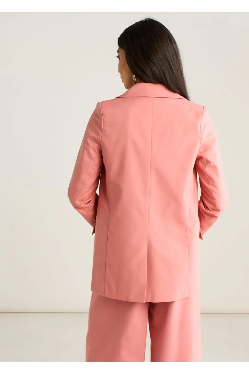 Gini London Coral Edge giacca corallo misto lino