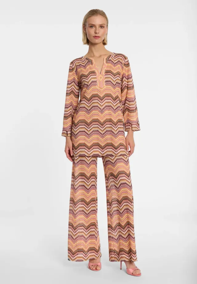 Ana Alcazar Dunya top tunica maglia rosa arancio