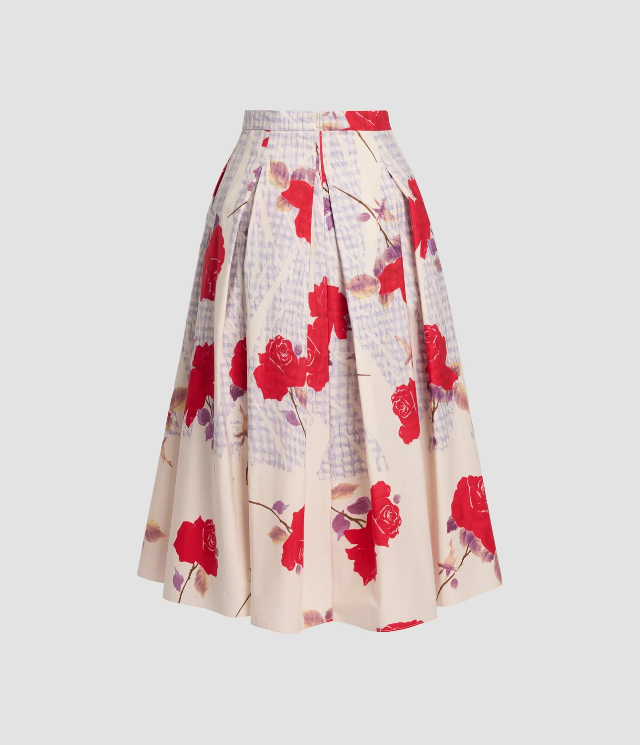 Erdem Floral Cotton Poplin Midi Skirt gonna cotone